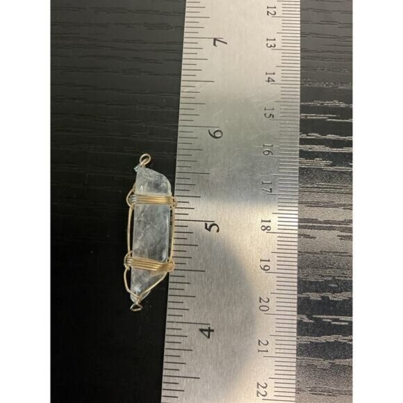 Wire Wrapped Quartz Crystal Pendant - Picture 3 of 3